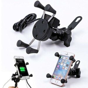 360 Degree Bike Mobile Holder with Charger (Fast Charging) - AutoZ.pk