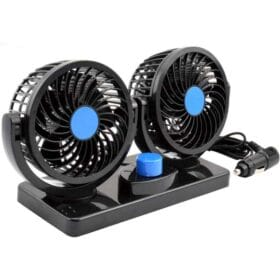 Rotatable Dual Speed Car Electric Fan | Car Double Fan for Dashboard | Universal Dual Fan 12v 2 Speed
