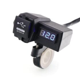 Waterproof Motorcycle 5V 3.1A Dual USB Charger with Volt Meter